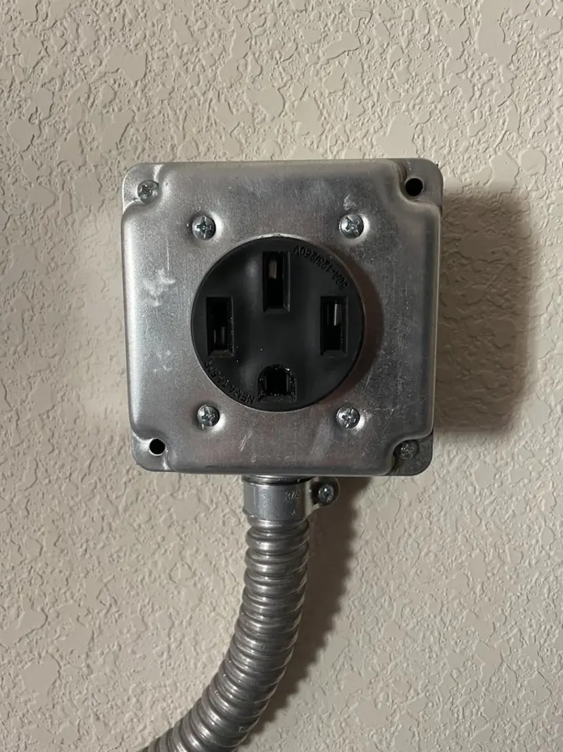 NEMA 14-50 outlet installed for Electrical Panel Upgrade in Minoa